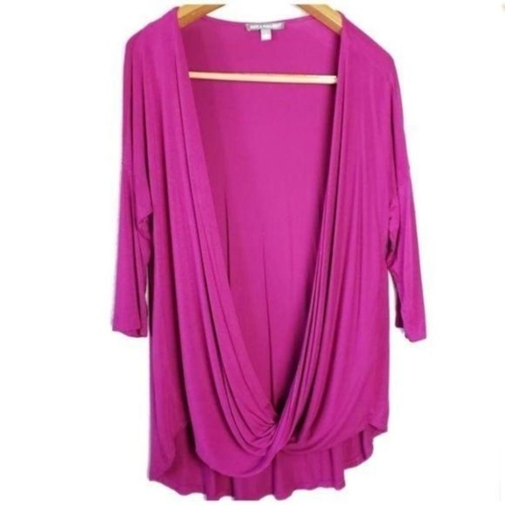 Kate & Mallory 3/4 sleeve twist front high low tunic top size large